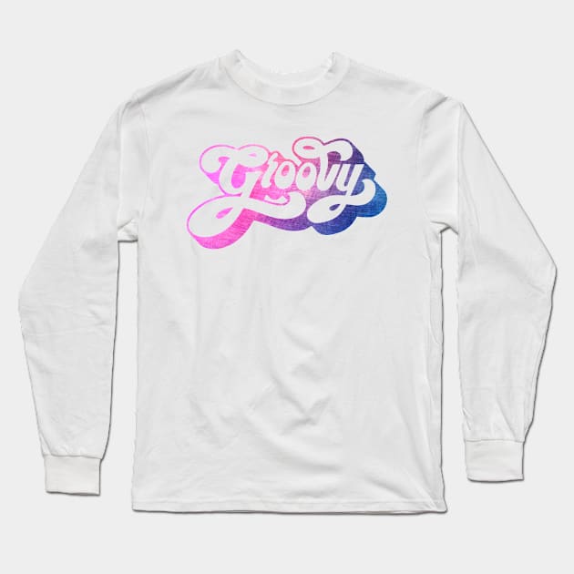 Retro Style Groovy Long Sleeve T-Shirt by AlondraHanley